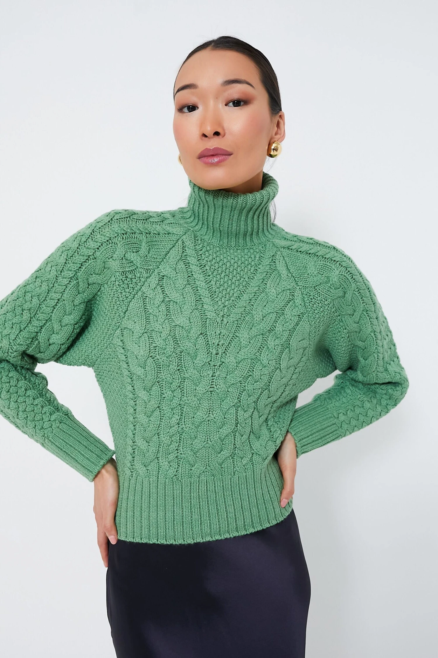 Green Melange Otis Cashfeel Sweater 1 Green Melange Otis Cashfeel Sweater