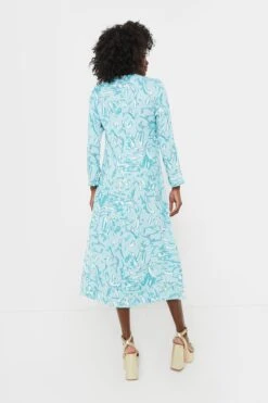 Blue Abstract Hattie Midi Dress -ULLA JOHNSON SHOP fYcgLhMeUGifCC82PiEoP6ouX30N6dkJ 1