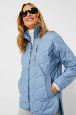 Varley Dusty Blue Danea Quilt Jacket