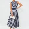 Blue Pulcheria Ikat Stripes Dress