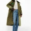Fern Light Moss Barbour Ganni Quilted Burghley Jacket