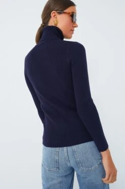 Navy Arlo Ribbed Turtleneck -ULLA JOHNSON SHOP ggOoUlIagkMVxKPKSMNURwR3PkIQIB3h 1