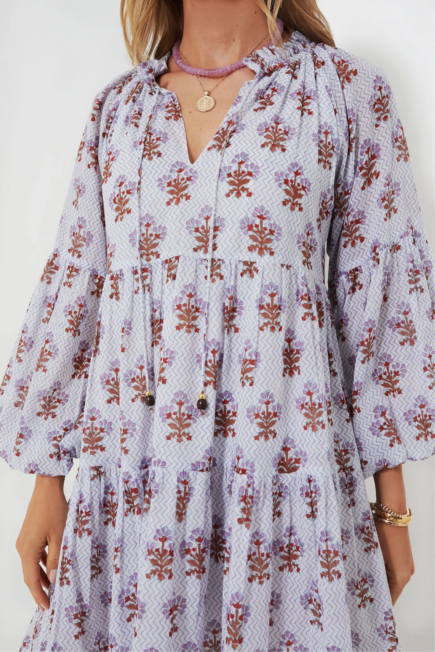 Lavender Atherton Balloon Sleeve Short Dress 5 Lavender Atherton Balloon Sleeve Short Dress - Image 5