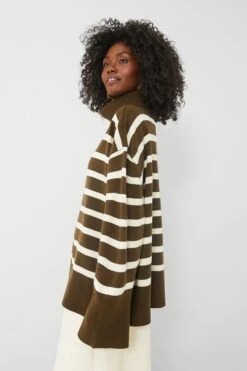 Military Olive And Ecru Striped Turtleneck Sweater -ULLA JOHNSON SHOP hAZ5IenJ4aISZ9Kx6EKSplKiTusZTmaK 1