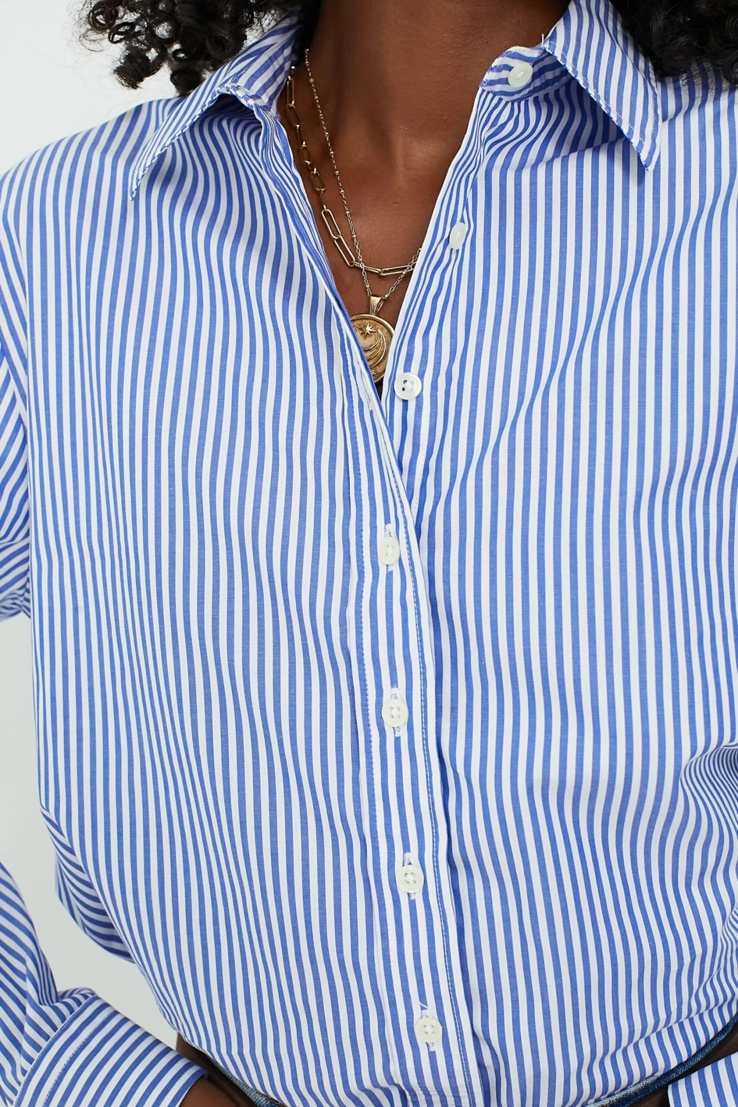 Blue And White Stripe Boyfriend Shirt 5 Blue And White Stripe Boyfriend Shirt - Image 5