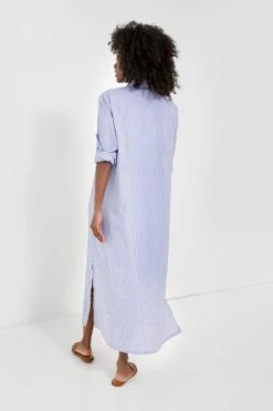 Blue Stripe Griffin Dress -ULLA JOHNSON SHOP jDFdaN7GtsPxWAOpOVqsP8ZnZK09YsiE 1