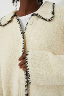 Cream With Black Stitching Cardigan -ULLA JOHNSON SHOP jQZN8zShOnsTaAb3lJi7BWTjfxsHVLqv 1