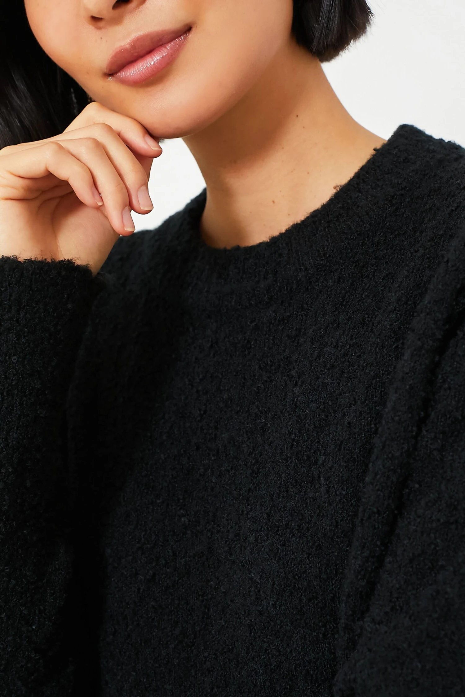 Black Boucle Knit Nelle Dress 5 Black Boucle Knit Nelle Dress - Image 5