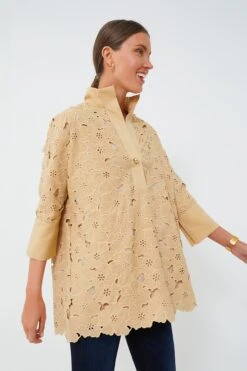 Tan Lace Willow Blouse -ULLA JOHNSON SHOP kVxa27Q7t5XyG68sF97ONAEnzSGHLgaV 1