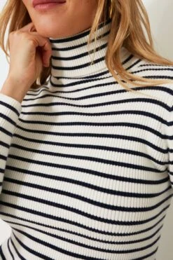 Navy Stripe Arlo Ribbed Turtleneck -ULLA JOHNSON SHOP l8Je6CT77U3mCYnl6XGZdTEEQIGofJOd 1