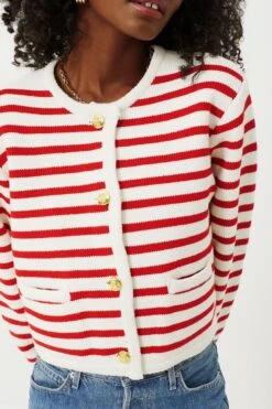 Red & Cream Stripe Annie Structured Cardigan -ULLA JOHNSON SHOP lU5WDMiW9jgjnJzbIpI6i9stWCWp23pi 1