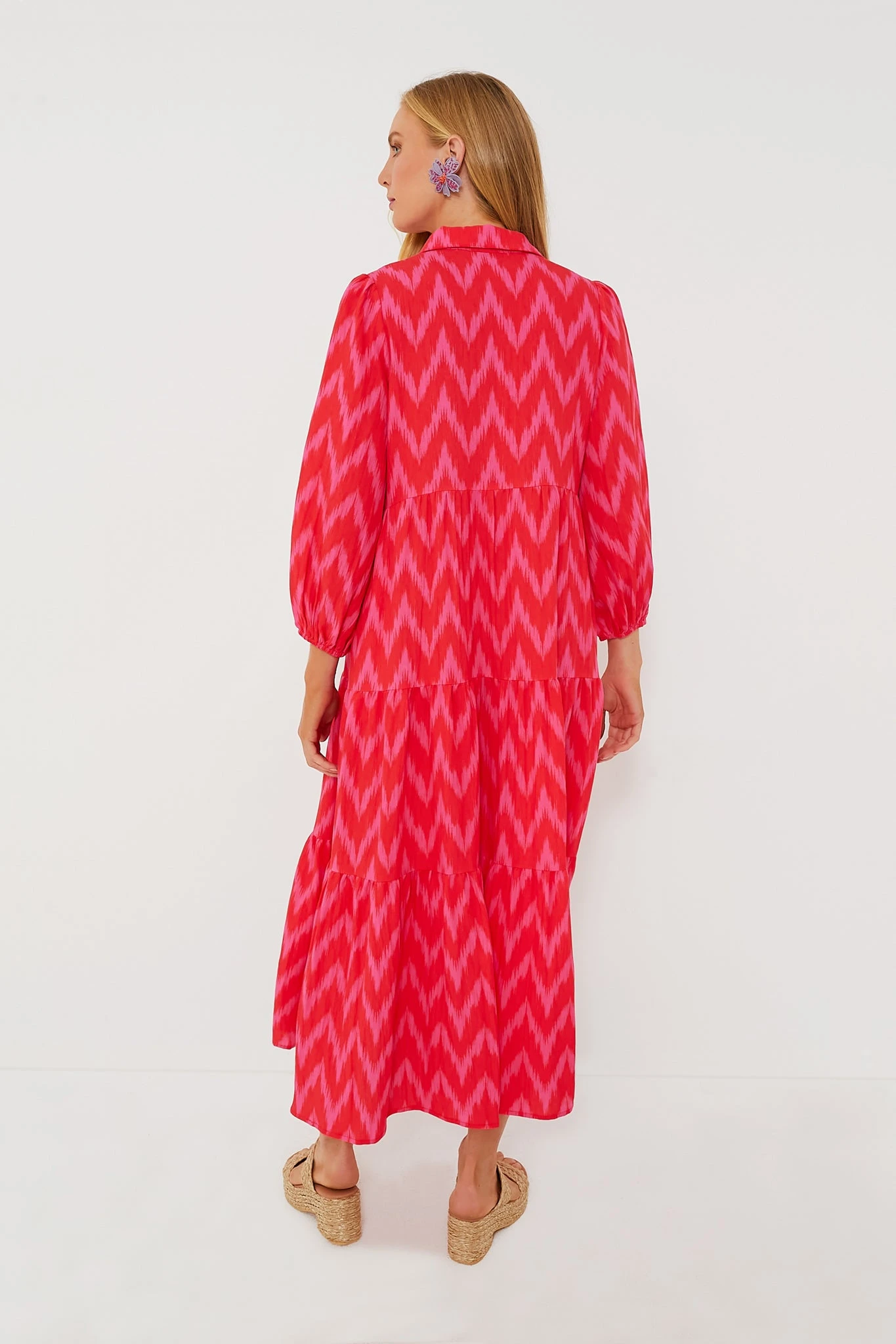 Hot Pink Ikat Mabel Maxi Dress 4 Hot Pink Ikat Mabel Maxi Dress - Image 4