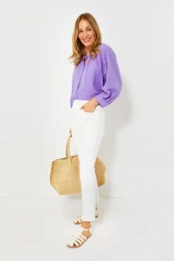 Textured Gingham Rosie Blouse -ULLA JOHNSON SHOP lzRWtUGwUIgE7rpu0Dilm8PhZt4hJwZ1 1