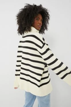 Ecru And Black Striped Turtleneck Sweater -ULLA JOHNSON SHOP m6niLLEHLTsOQod7zCsRhzGHl06w41G9 1