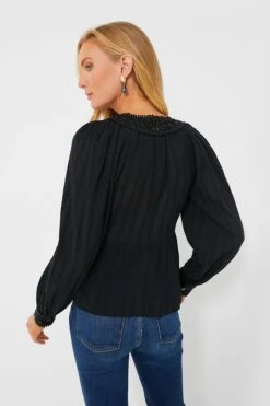 Black Charlotte Embroidery Long Sleeve Top -ULLA JOHNSON SHOP mssvQE4jg2kCj6S9ocncSHRO12k0hI6l 1