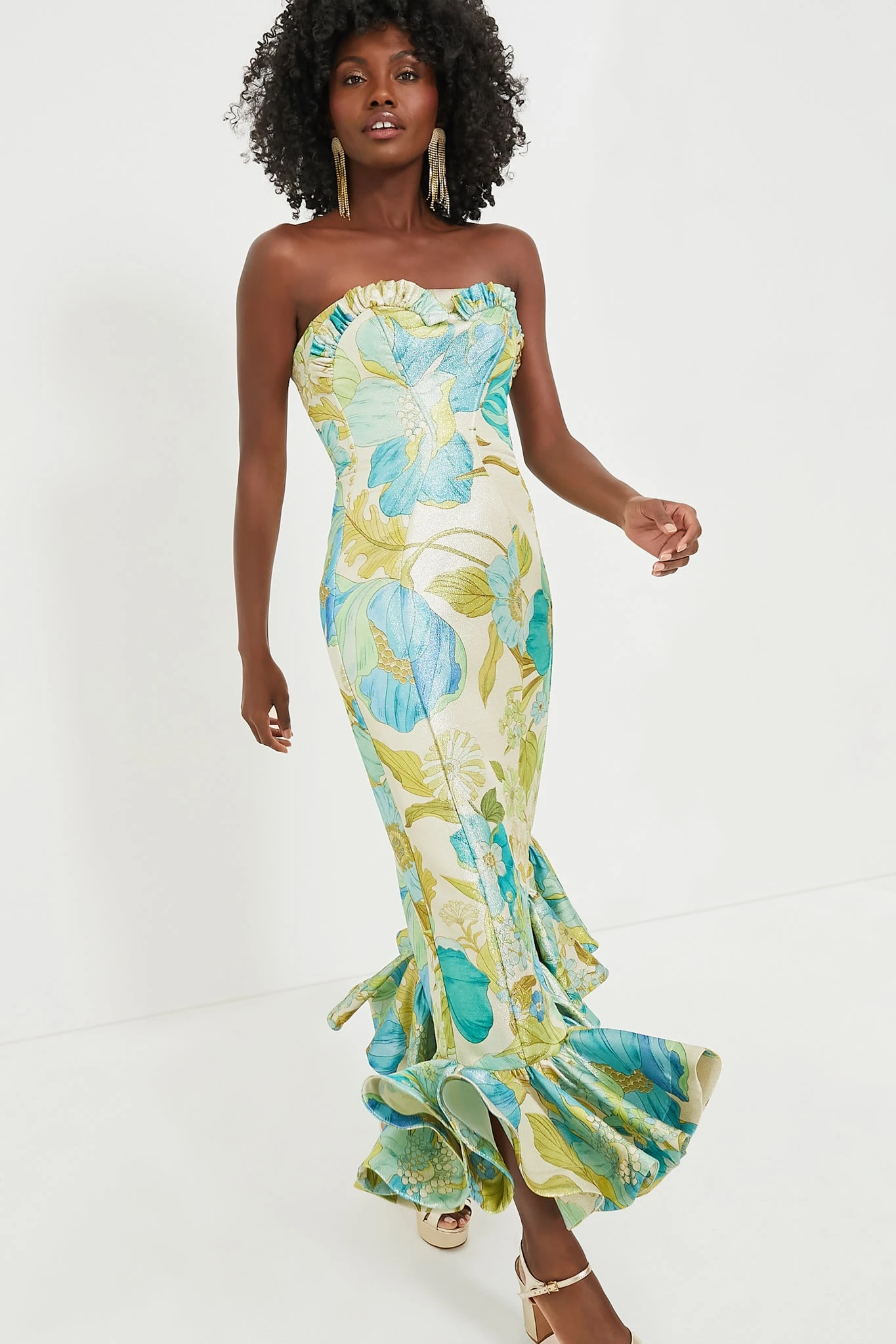 Blue Janis Strapless Midi Dress 1 Blue Janis Strapless Midi Dress