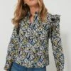 Blue & Yellow Floral Primrose Blouse