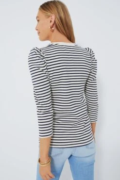 Navy Striped Vesty Long Sleeve Crewneck -ULLA JOHNSON SHOP pmIwQGZXexwxyoeWfifKDoXSrbnu7b7i 1