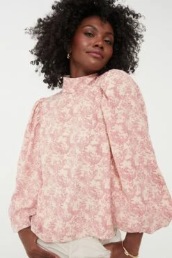 Pink Toile Thayer Blouse