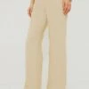 Beige Linen Drawstring Pants
