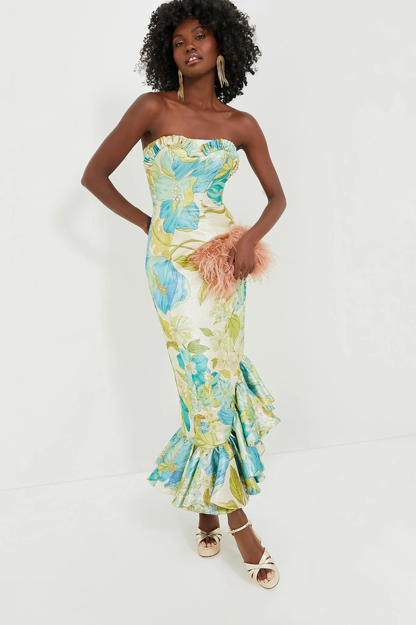 Blue Janis Strapless Midi Dress 2 Blue Janis Strapless Midi Dress - Image 2