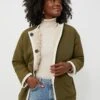 Natural And Olive Reversible Polar Bear Jacket