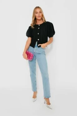 Crystal Button Victoria Short Sleeve Cardigan -ULLA JOHNSON SHOP ruHWugIfABCUGLLj5xEdSYwaXdGQTPV2 1