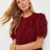Merlot Textured Hope Blouse
