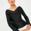 SELF PORTRAIT Black Taffeta Jacket