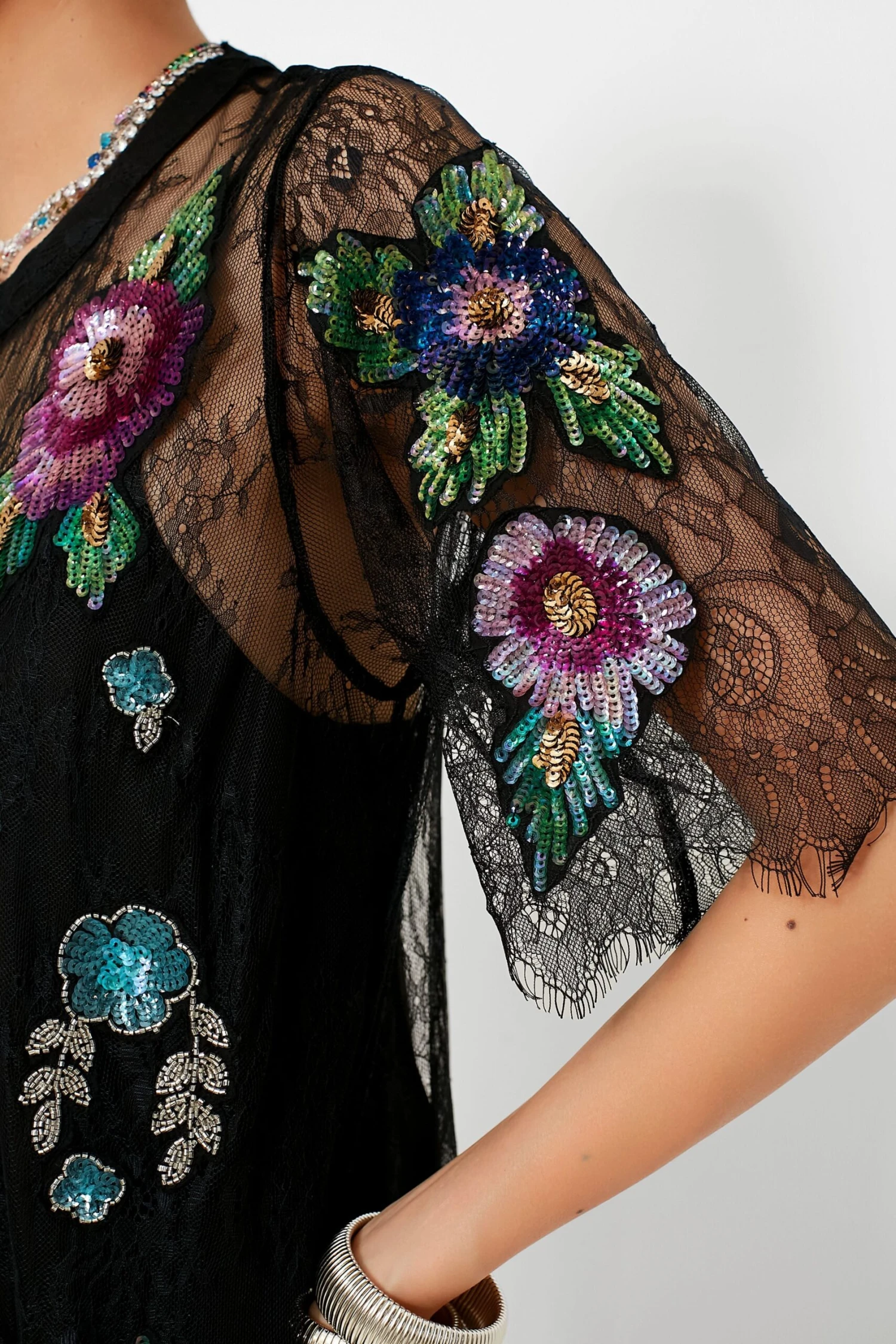 Multi Sequin Bethany Lace T-Shirt Dress 5 Multi Sequin Bethany Lace T-Shirt Dress - Image 5