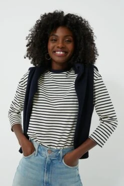 Navy Striped Knit Popover -ULLA JOHNSON SHOP uSIdRuC21gNhaDvtEat7ys8dpKdBw2uw 1