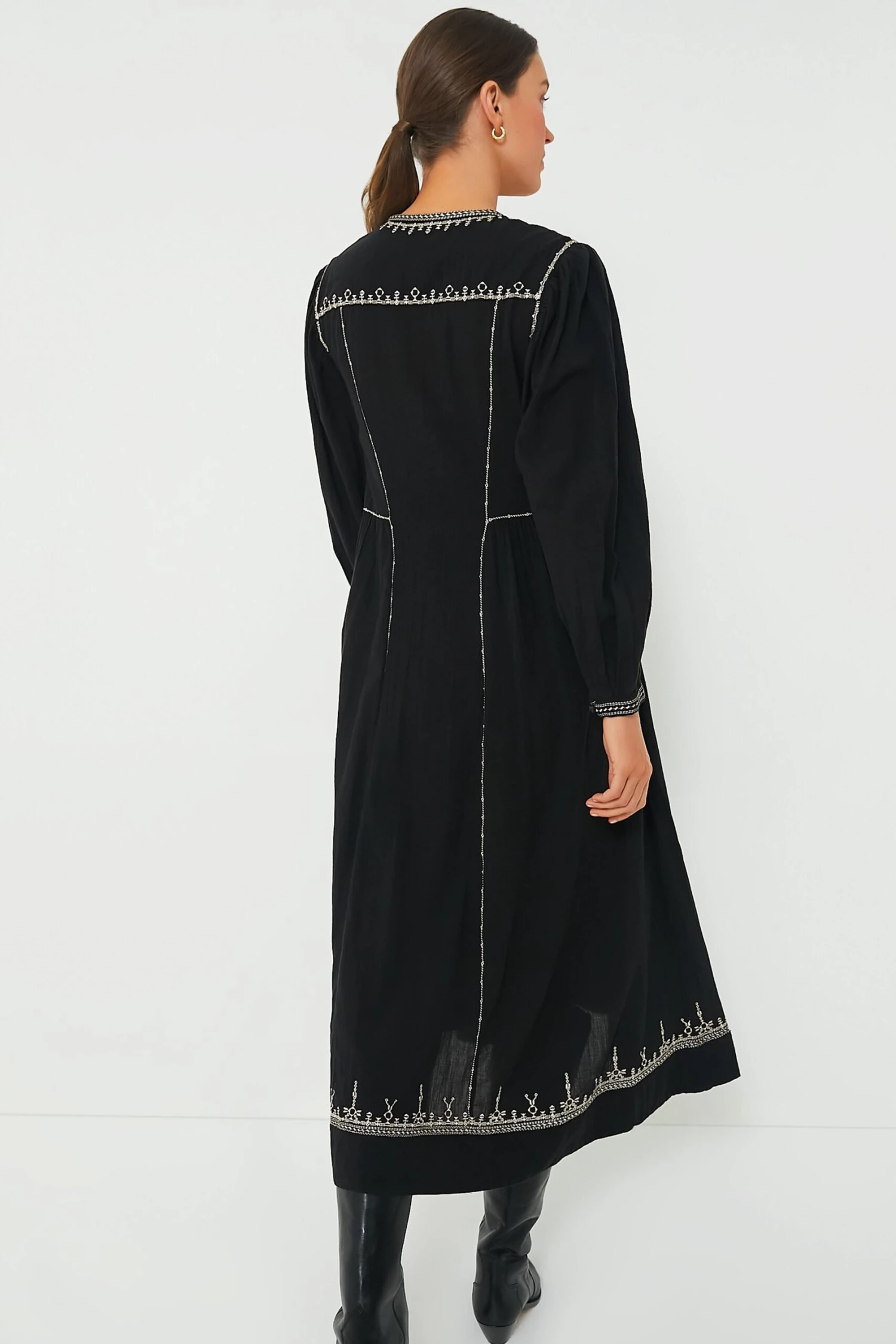 Isabel Marant Etoile Black Embroidered Pippa Dress 4 Isabel Marant Etoile Black Embroidered Pippa Dress - Image 4