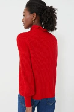 Red Ruffle Neck Delphine Sweater 11 Red Ruffle Neck Delphine Sweater -ULLA JOHNSON SHOP uhwtR1KzDpc3DXgpQ74i2ERTcyhSVISa 1