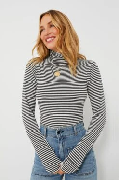 Steel White Stripe Little Turtleneck 12 Steel White Stripe Little Turtleneck -ULLA JOHNSON SHOP uwIOl54SgvNyCiWPR9QS7DkqpVJuaoz1 1