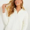 Ivory Cropped Estella Quarter Zip