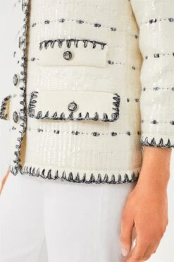Veronica Beard Off White And Navy Ceriani Knit Jacket With Sequins -ULLA JOHNSON SHOP voY4Eg2lVyic7Mx1Lr0BhLB7vUO0dDjZ 1