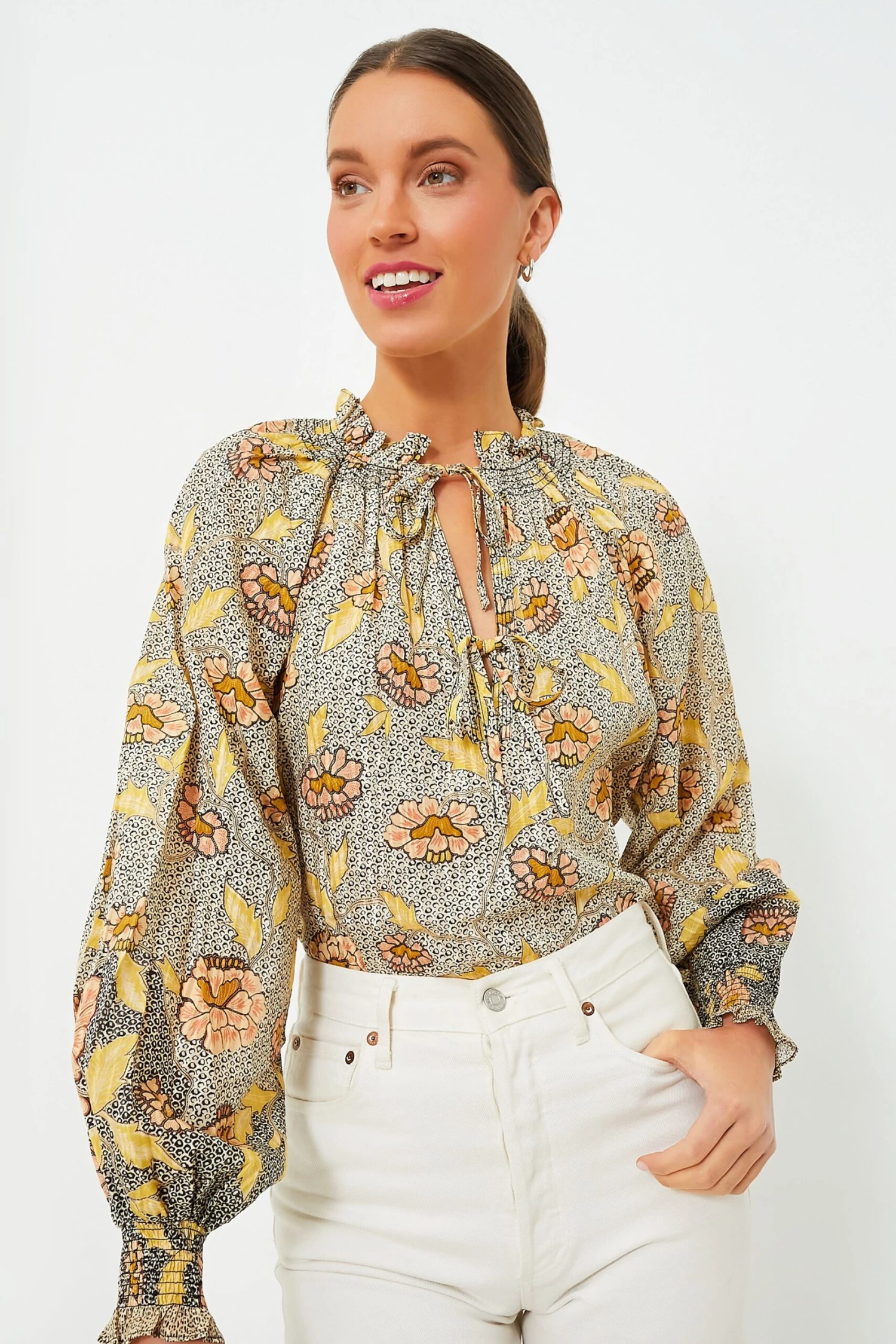 ULLA JOHNSON Chrysanthemum Kaitlyn Blouse 1 ULLA JOHNSON Chrysanthemum Kaitlyn Blouse