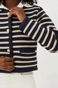 Navy & Tan Stripe Annie Structured Cardigan -ULLA JOHNSON SHOP wCBtfYvyII0jvQH0iQbm3G9HsyVFEY3s 1