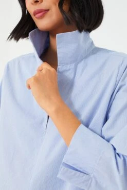 Blue Sullivan Stand Collar Blouse -ULLA JOHNSON SHOP wGfGDwspokQ6IioV3GF5dYRrJZcvl4eJ 1