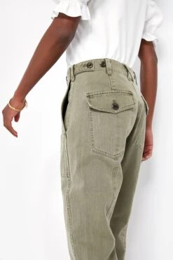 Vintage Olive Herringbone Utility Pant -ULLA JOHNSON SHOP x160osEdV4NLBKGQva9UsWs2XmLdlwjH 1
