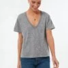 Heather Grey V Neck Tee