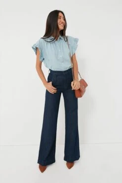 Chambray Marianne B Ruffle Sleeve Shirt -ULLA JOHNSON SHOP xVbPf4qFSwHuStPqC5Ninq99rjjIm6Sk 1