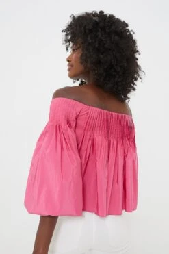 Hot Pink Pleated Portia Top -ULLA JOHNSON SHOP xW26xGHltjPwtcLWD4mEUINUyaK6xGjV 1