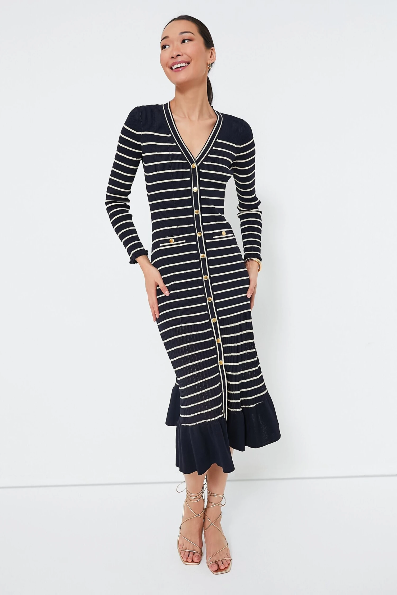 Navy Stripe Marina Midi Dress 1 Navy Stripe Marina Midi Dress
