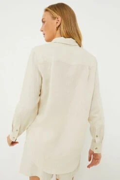 Sandshell Air Linen Classic Oversized Button Down -ULLA JOHNSON SHOP y1KxZf3GgWXecOCPXKRZQ7DjPG6ggkUa 1