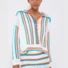 Solid & Striped Crochet Vertical Stripe Lola Pullover