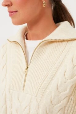 Varley Winter White Daria Half Zip Cable Knit -ULLA JOHNSON SHOP ywJbTDPCUDestPKYpsAnRpYqApzyBp3W 1
