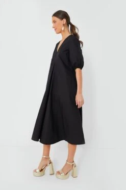 Ganni Black Cotton Poplin V-Neck Long Dress 8 Ganni Black Cotton Poplin V-Neck Long Dress -ULLA JOHNSON SHOP yzl79KCgDXQf7rIEZ2ETblZeKJZKIIbn 1