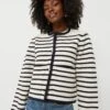Navy Striped Cardigan