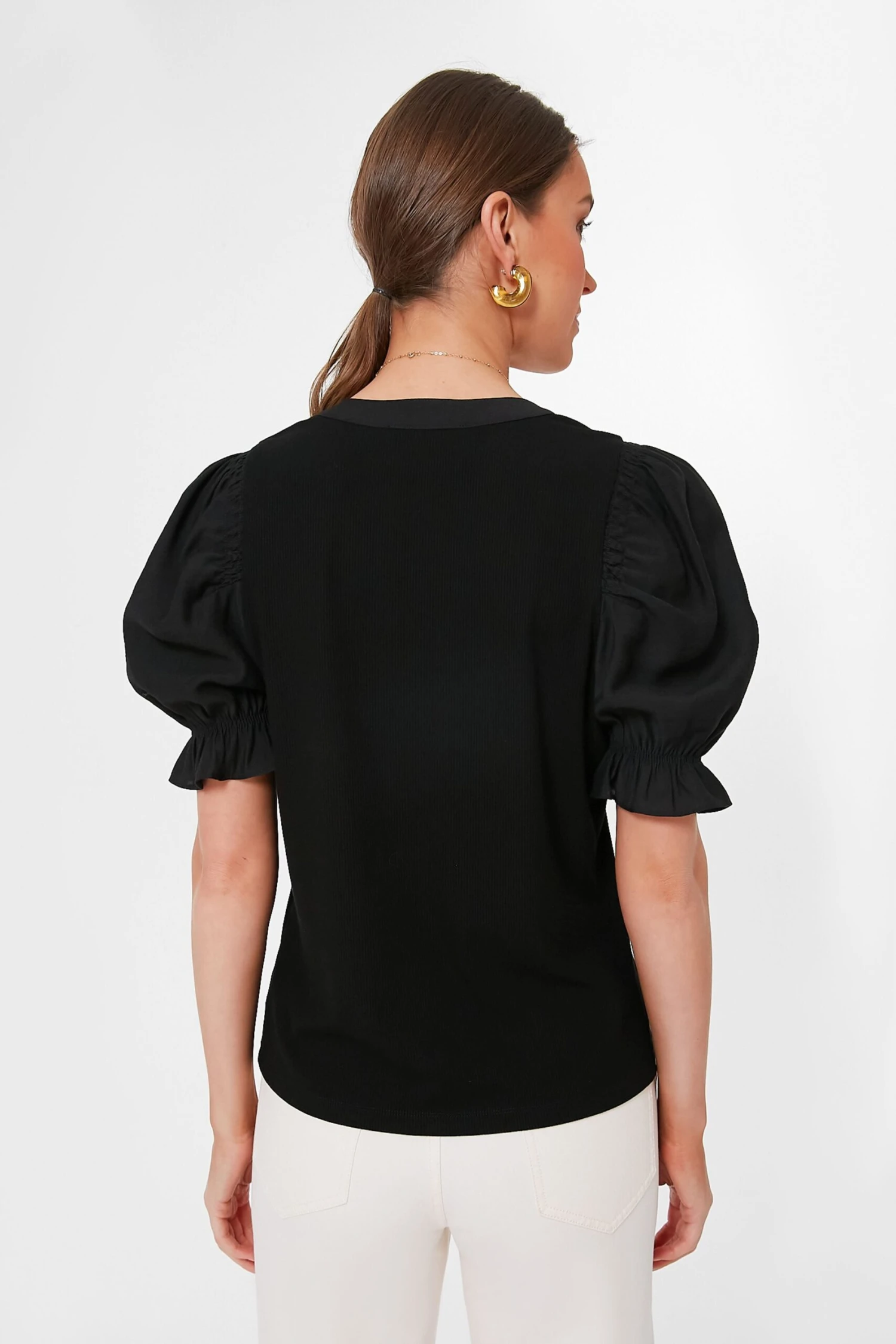 Black Livia Puff Sleeve Top 4 Black Livia Puff Sleeve Top - Image 4